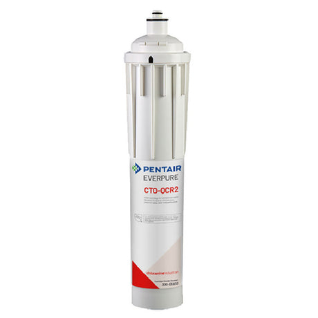 Pentair Everpure CTO-QCR2 replacement cartridge in white and silver housing