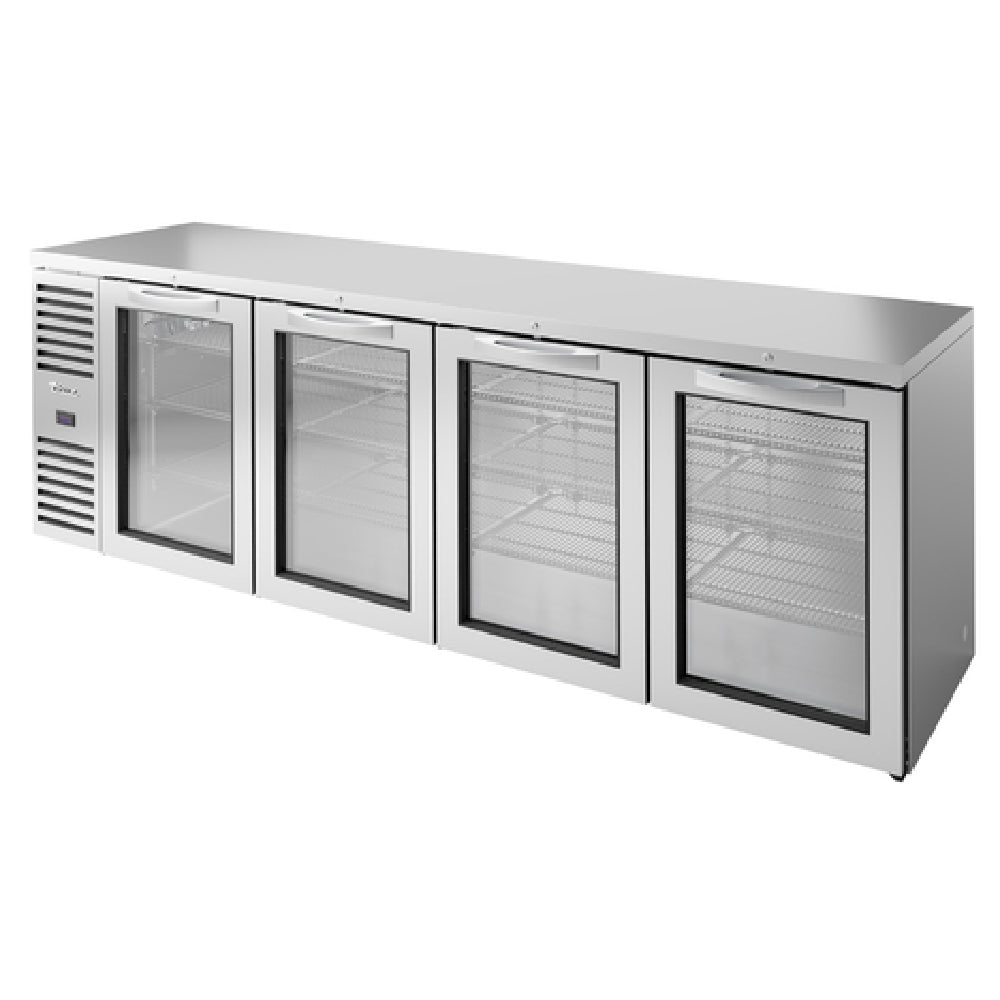 True Mfg. - Premier Bar TBR108-RISZ1-L-S-GGGG-1 - Refrigerated Back Bar Cooler, Four-section