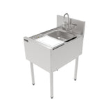 Perlick TSF18PS-SBR - TSF Series Underbar Prep Sink, 18" W X 24" D X 36" H, With Sink Bowl (13.75"W X 10" FTB X 9.5" D)