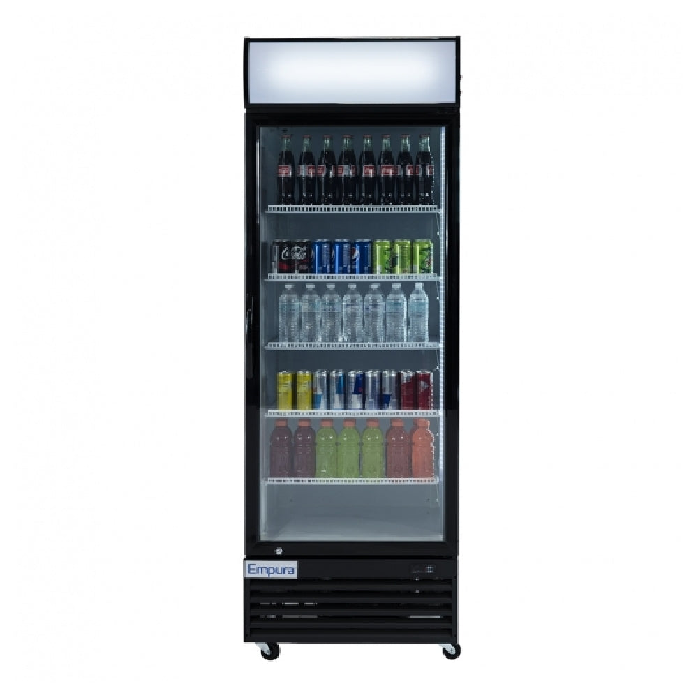 Empura Refrigeration EGM-23B Black Swing Glass Door Merchandiser Refrigerator With 1 Door 27.6" W