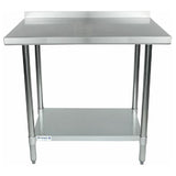 Stainless Steel Work Table with Undershelf and Backsplash by Empura Economy Work