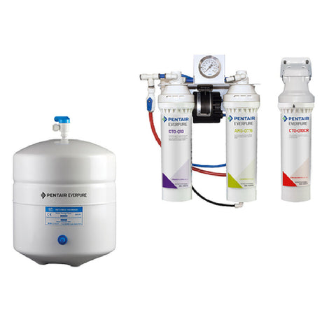 Water filtration system featuring Everpure OPS175CR/2 Gallon Hydropneumatic Storage Tank