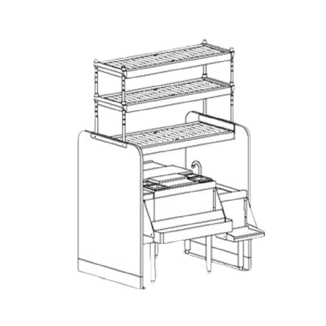 Perlick PTS42R-LF Underbar Ice Bin/Cocktail Station Pass-thru Combo 42"W X 32"D X 68-1/2"H