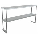 Stainless steel double-tier shelf unit with tubular support for Empura Stainless EDOS1272