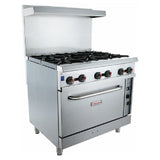 Empura Equipment EGR-36C_LP Empura 36" Stainless Steel Commercial 6 Burner Liquid Propane Range With Convection Oven