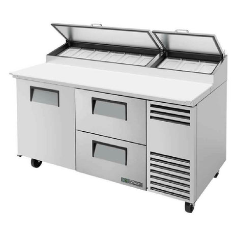 True Refrigeration TPP-AT-67D-2-HC_RH Pizza Prep 33 41°F Pan Rail