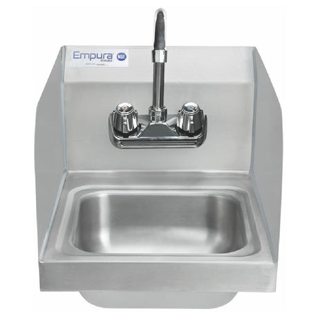 Empura EHS12SP Wall Mounted Hand Sink with Backsplash and Faucet in Stainless Steel