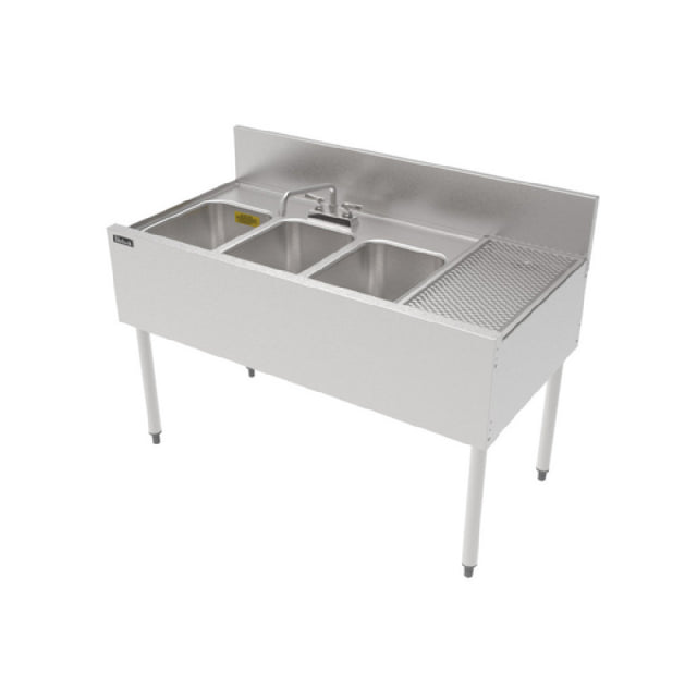 Perlick TSF48M3-DBR TSF Series Underbar Multi-tank Sink Unit Three 18 Gauge Stainless Steel Compartment