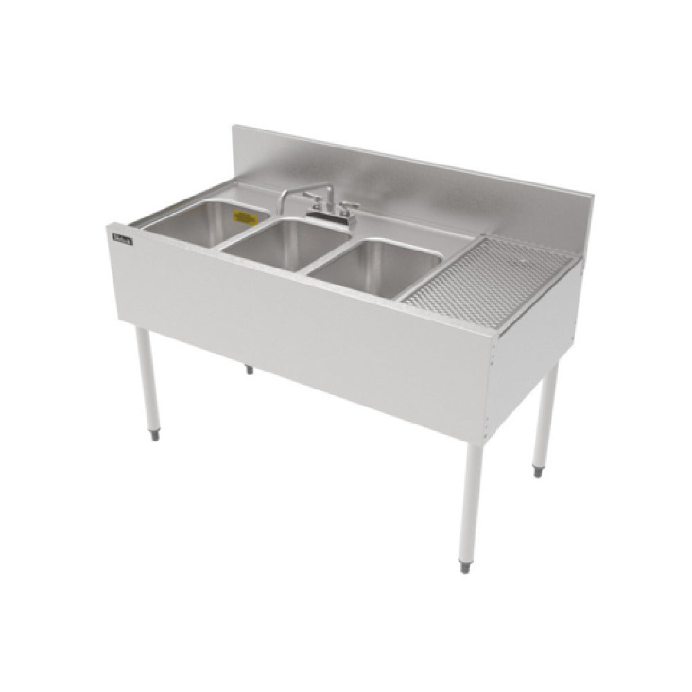 Perlick TSF48M3-DBR - TSF Series Underbar Multi-tank Sink Unit, Three 18 Gauge Stainless Steel Compartment