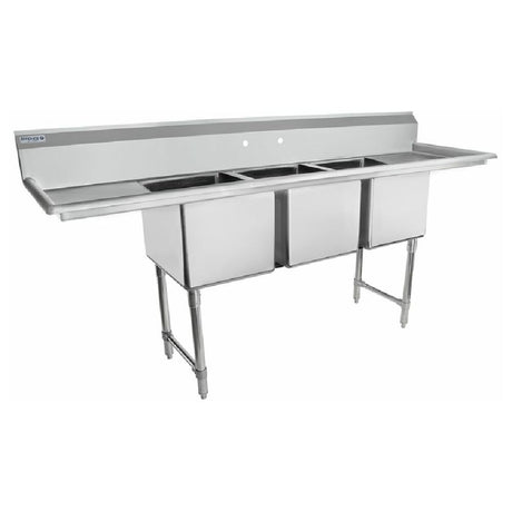 Empura Stainless EHD31620LR18 Sink with three compartments and drainboards in stainless steel