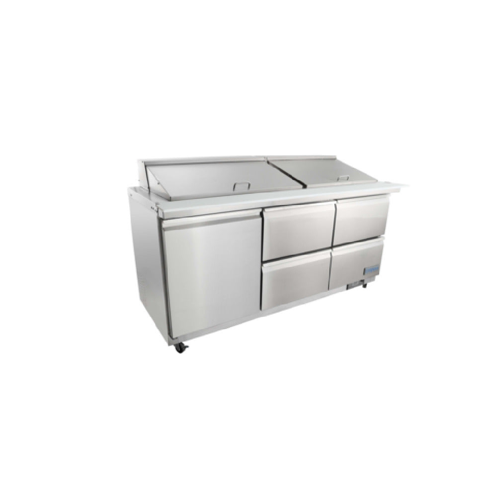 Empura E-KSP72M-D4 - Refrigerated Sandwich/Salad Mega Top Prep Table With Drawers