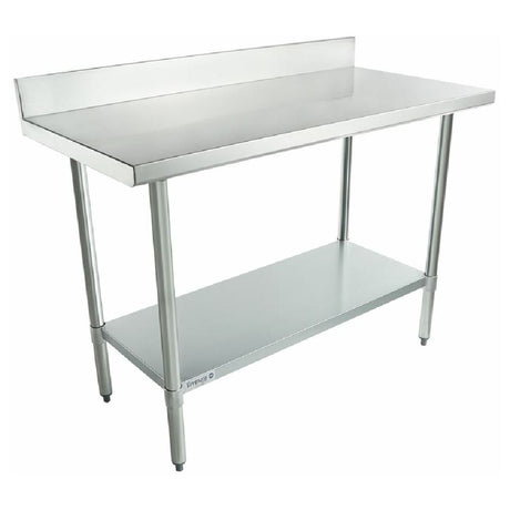 Stainless Steel Work Table WT4B2448 with Backsplash and Lower Shelf for Durable Use