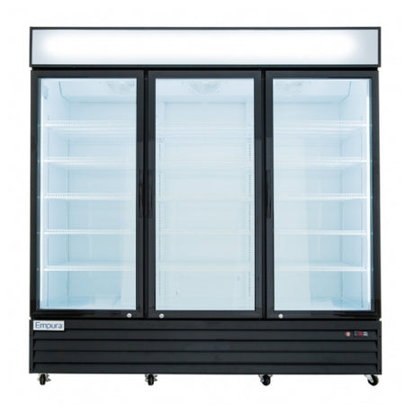 Empura Refrigeration EGM-75B Black Swinging Glass Door Merchandiser Refrigerator Display Case