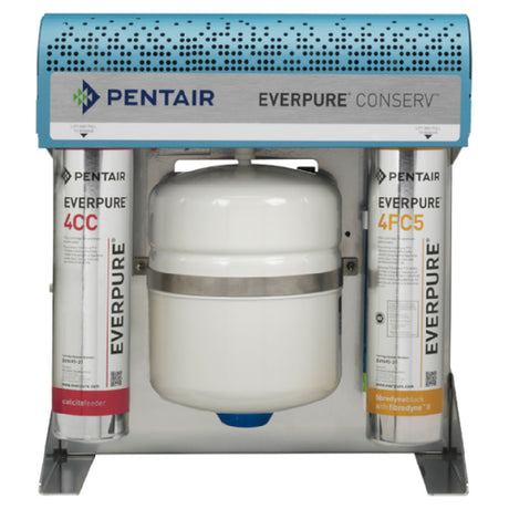 Pentair Everpure water filtration system features dual carbon block cartridges and tank