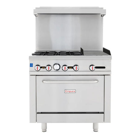 Empura Equipment EGR36-G12_NAT Single Base Gas Range Natural Gas 36"W X 32-5/8"D X 60-1/8"H