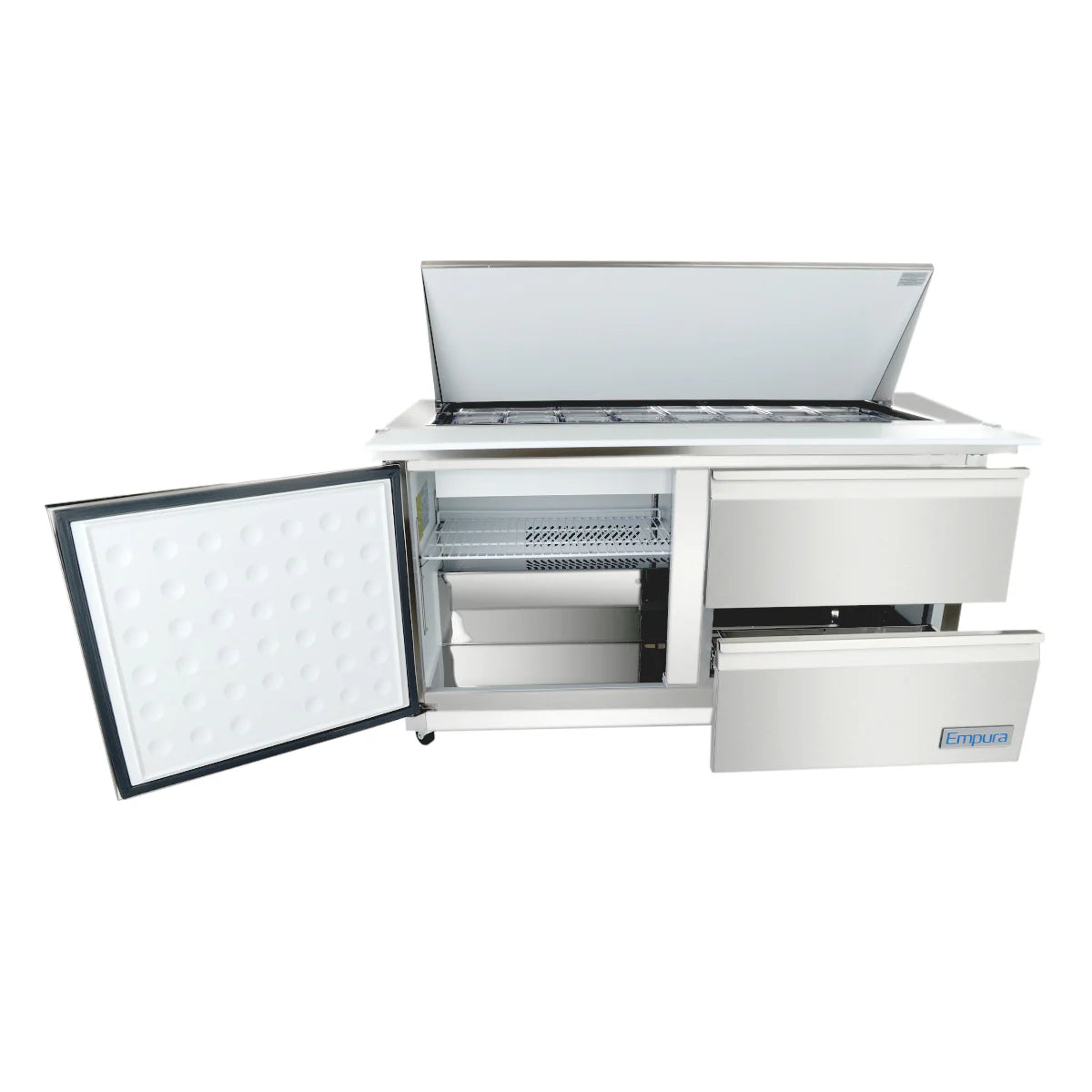 Empura Refrigeration E-KSP60M-D2 Refrigerated Sandwich/Salad Mega Top Prep Table With Drawers