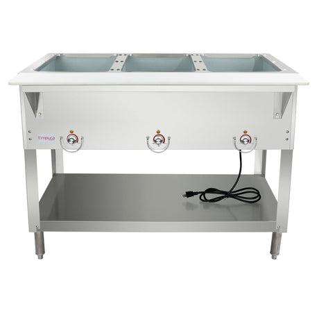 Empura Equipment E-ST-120/3 Steam Table 48"W X 31"D X 34.25"H Stainless Steel