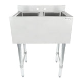 Empura Stainless EB2B101410 Underbar Sink (2) Bowls (10" X 14" X 10") 2 Compartment