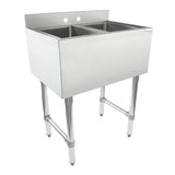 Empura Stainless EB2B101410 Underbar Sink (2) Bowls (10" X 14" X 10") 2 Compartment