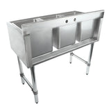 Empura Stainless EB3B101410 Underbar Sink (3) Bowls (10" X 14" X 10") 3 Compartment
