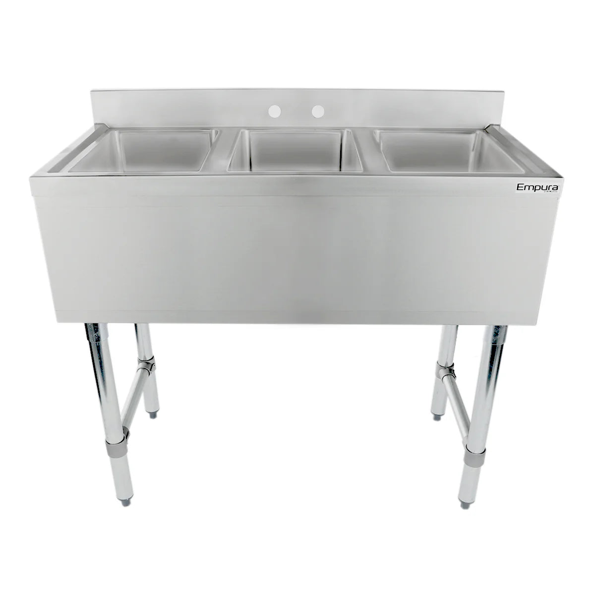 Empura Stainless EB3B101410 Underbar Sink (3) Bowls (10" X 14" X 10") 3 Compartment