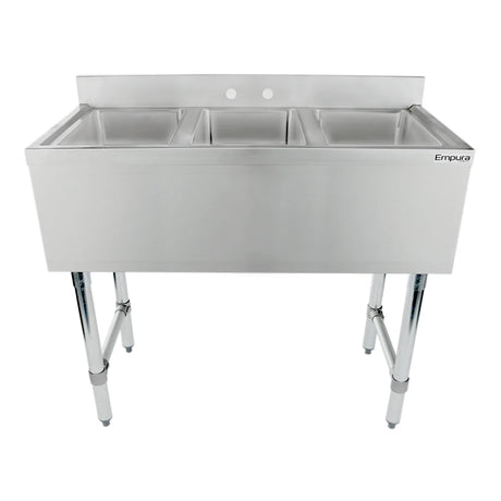 Empura Stainless EB3B101410 Underbar Sink (3) Bowls (10" X 14" X 10") 3 Compartment