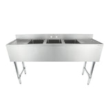 Empura Stainless EB3B101410LR Underbar Sink (3) Bowls (10" X 14" X 10") 3 Compartment