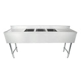 Empura Stainless EB3B101410LR19 Underbar Sink (3) Bowls (10" X 14" X 10") 3 Compartment