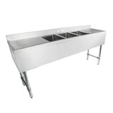 Empura Stainless EB3B101410LR19 Underbar Sink (3) Bowls (10" X 14" X 10") 3 Compartment
