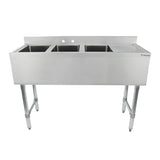 Empura Stainless EB3B101410R Underbar Sink (3) Bowls (10" X 14" X 10") 3 Compartment