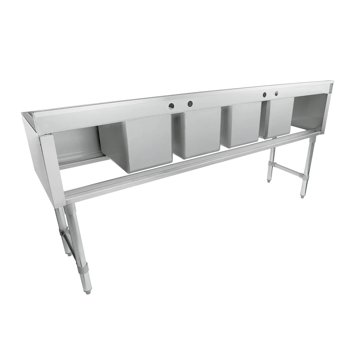Empura Stainless EB4B101410LR Underbar Sink (10" X 14" X 10") 13" 4 Compartment