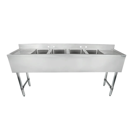 Empura Stainless EB4B101410LR Underbar Sink (10" X 14" X 10") 13" 4 Compartment