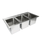 Empura Stainless EDIS3101410 Drop In Sink 3 Compartment 16 Gauge 304 Stainless Steel