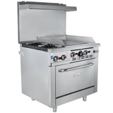 Empura Equipment EGR36-G24_NAT Single Base Gas Range Natural Gas 36"W X 32-5/8"D X 60-1/8"H