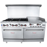 Empura Equipment EGR60-GS24_NAT Double Base Gas Range Natural Gas 60"W X 32-5/8"D X 60-1/8"H
