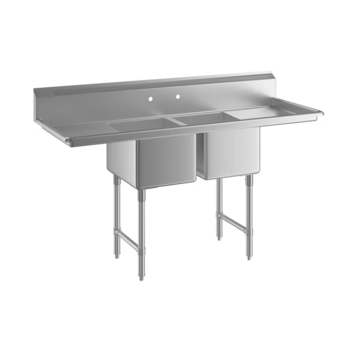 Empura Stainless EHD21818LR18 Sink 74"W X 23.5"D X 44.25"H (2) Compartment