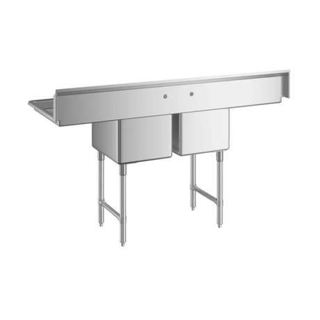 Empura Stainless EHD21818LR18 Sink 74"W X 23.5"D X 44.25"H (2) Compartment