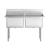 Empura Stainless EHD22424 Sink 55"W X 29.5"D X 44.25"H (2) Compartment