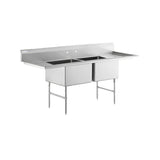Empura Stainless EHD22424LR18 Sink 86"W X 29.5"D X 44.25"H (2) Compartment