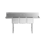 Empura Stainless EHD31515LR15 Sink 79"W X 20.5"D X 44.25"H (3) Compartment