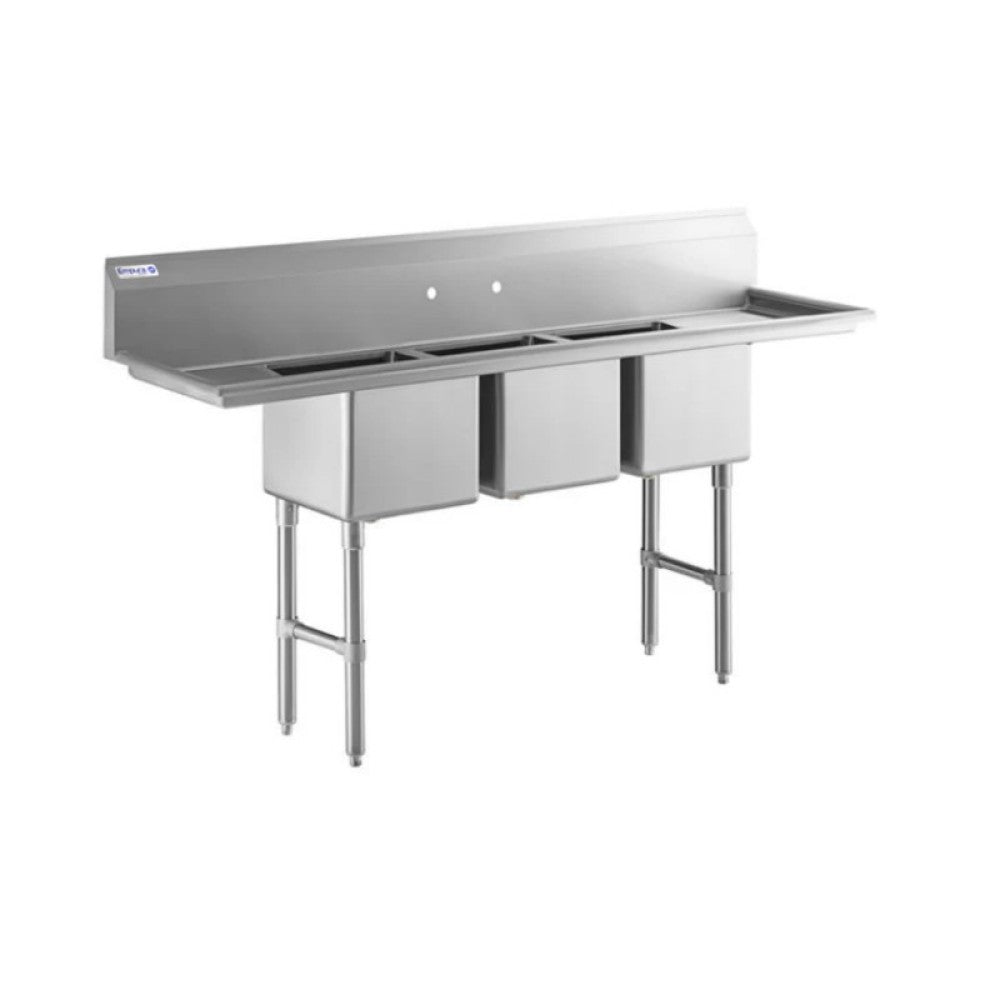 Empura Stainless EHD31515LR15 Sink 79"W X 20.5"D X 44.25"H (3) Compartment