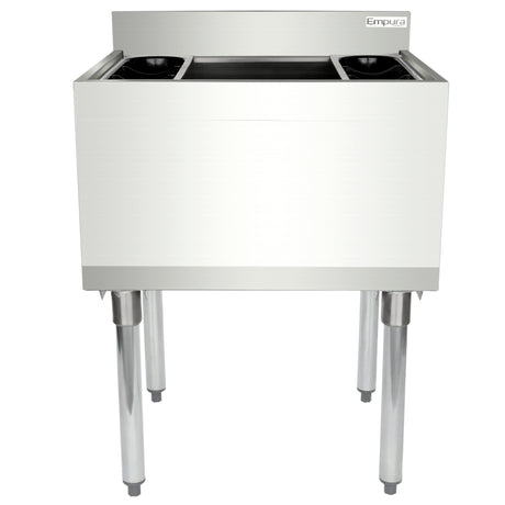 Empura Stainless EIB1824 Underbar Ice Bin 24"W X 18.5"D X 32.98"H 3" Backsplash