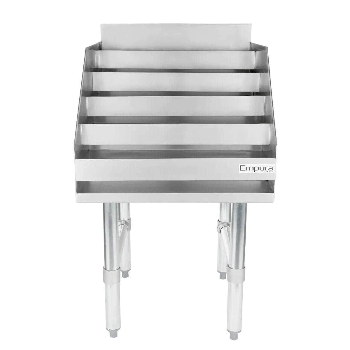 Empura Stainless ELS1823 Underbar Liquor Display Stand 18"W X 23"D X 33"H 18 Gauge 304 Ss Bottom/back/sides/hat Channel And Steps