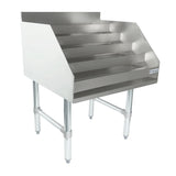 Empura Stainless ELS2423 Underbar Liquor Display Stand 24"W X 23"D X 33"H 18 Gauge 304 Ss Bottom/back/sides/hat Channel And Steps