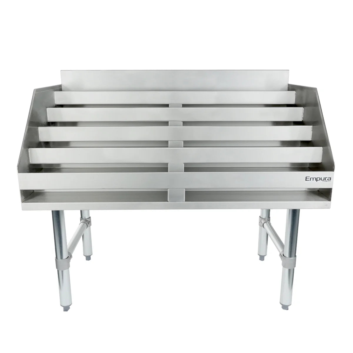 Empura Stainless ELS3623 Underbar Liquor Display Stand 36"W X 23"D X 33"H 18 Gauge 304 Ss Bottom/back/sides/hat Channel And Steps