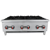 Empura Equipment EHP-6 Standard Duty Gas Hot Plate 35.6"W X 28.5"D X 13.7"H With 12" X 12" Cast Iron Top Grates