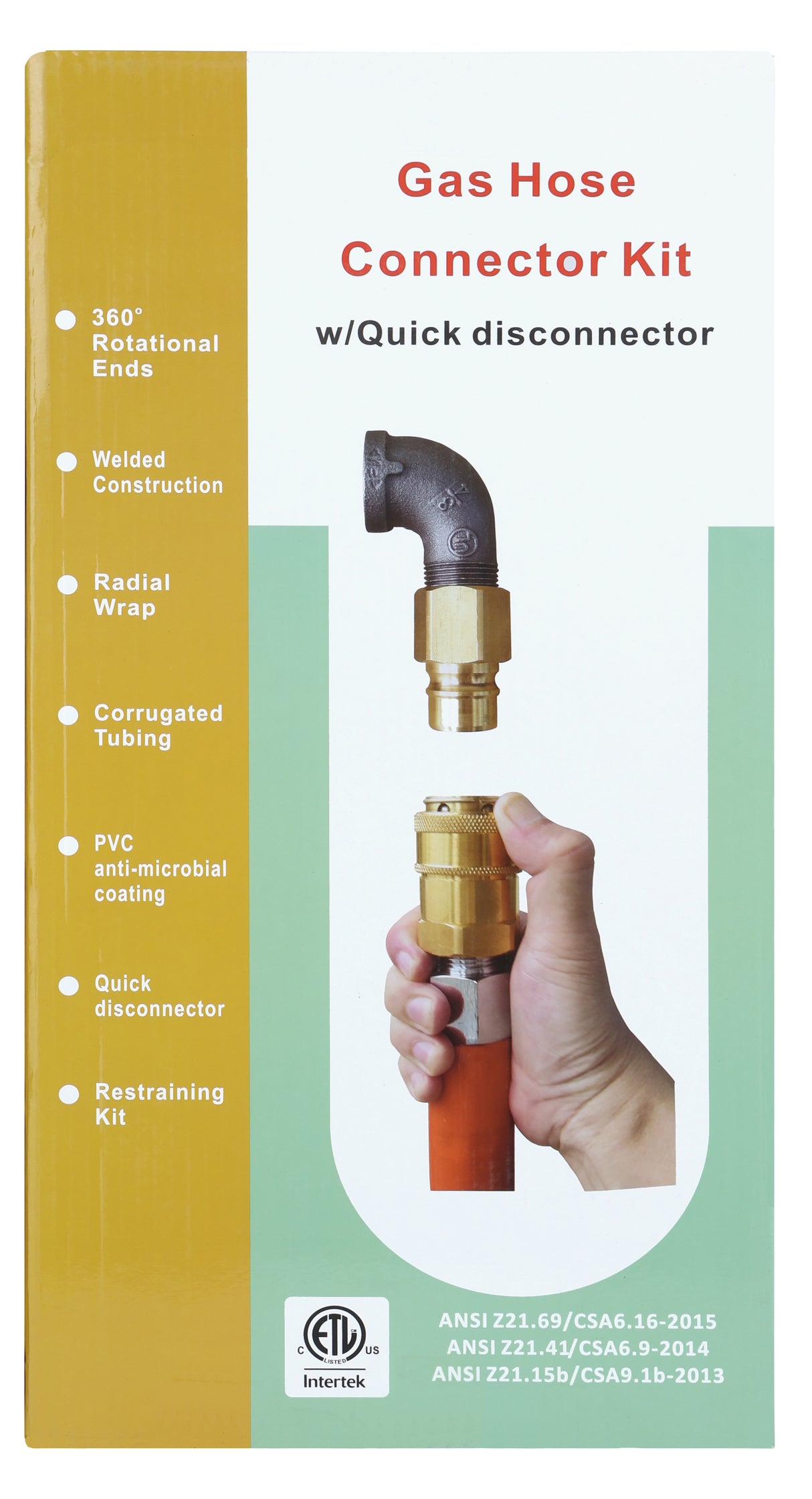 Empura Equipment EMGCK36 Gas Connector Hose Kit / Assembly 36" Mobile Gas Connector Hose Kit With 2 Elbows