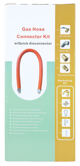 Empura Equipment EMGCK48 Gas Connector Hose Kit / Assembly 48" Mobile Gas Connector Hose Kit With 2 Elbows