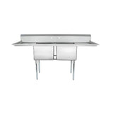 Empura Stainless ESD21818LR18 Sink 74"W X 23.5"D X 44.25"H (2) Compartment