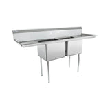 Empura Stainless ESD21818LR18 Sink 74"W X 23.5"D X 44.25"H (2) Compartment